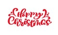 Happy Christmas red vintage calligraphy lettering vector text. Royalty Free Stock Photo