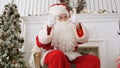 Happy Christmas Santa Claus showing thumbs up Royalty Free Stock Photo