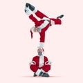 Happy Christmas Santa Claus on studio background