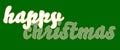 Happy Christmas for sign, banner, header, leaderboard. Gold and white lettering illustration