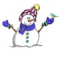 Happy Christmas snowman Royalty Free Stock Photo