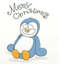 Happy Christmas, A tiny newborn penguin Royalty Free Stock Photo