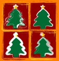 Happy christmas trees Royalty Free Stock Photo