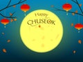 Happy Chuseok background with moon and text.