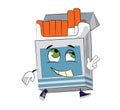 Happy cigaretes pack cartoon Royalty Free Stock Photo