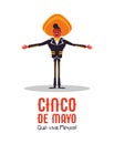 Happy Cinco de Mayo card of mexican mariachi man
