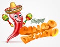 Happy Cinco De Mayo Chilli Pepper Mexican Design Royalty Free Stock Photo