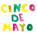 Happy Cinco de Mayo illustration for mexico celebration. Royalty Free Stock Photo