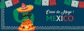 Happy Cinco de Mayo mexican mariachi cactus banner