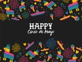 Happy Cinco de mayo mexican pattern greeting card