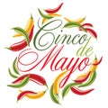 Happy Cinco de Mayo on a white background