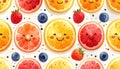 Happy Citrus Slices and Berries Pattern Royalty Free Stock Photo