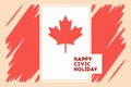 Happy Civic Holiday Canada: Maple Leaf Design Royalty Free Stock Photo