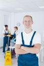 Happy cleaning staff Royalty Free Stock Photo