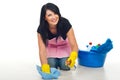 Happy cleaning woman Royalty Free Stock Photo