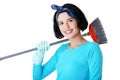 Happy cleaning woman portrait Royalty Free Stock Photo