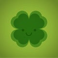 Happy clover. Happy St. Patrick\'s Day. March 17. Vector illustration, flat design