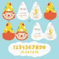 Clown Head Shaped Birthday Invitation Card Vector Template Royalty Free Stock Photo