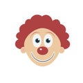 Happy clown face flat design icon Royalty Free Stock Photo