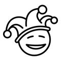 Happy clown face icon, outline style Royalty Free Stock Photo