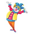 Happy clown icon, cartoon style