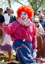 Happy clown in a small town parade