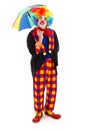Happy clown with umbrella Royalty Free Stock Photo