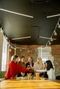 Happy co-workers celebrating while company party and corporate event Royalty Free Stock Photo
