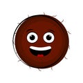 Happy coconut cartoon character emote