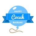 Happy Cocuk Bairami greeting emblem Royalty Free Stock Photo