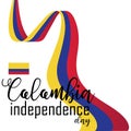 Happy Colombia Independence Day vector Royalty Free Stock Photo