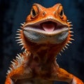 Happy colored lizard, ai generated.