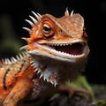 Happy colored lizard, ai generated. Royalty Free Stock Photo