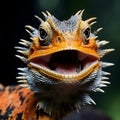 Happy colored lizard, ai generated. Royalty Free Stock Photo