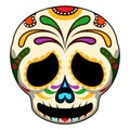 Happy colored mexican skull cartoon