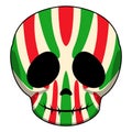 Happy colored mexican skull cartoon