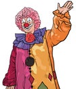 Happy Colorful Clown Waving