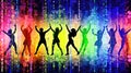 a happy colorful dance poster, smile wallpaper, ai generated image