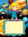 The solar system - milky way - astronomy for kids - illustration for the children Royalty Free Stock Photo