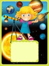 The solar system - milky way - astronomy for kids - illustration for the children