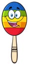 Happy Colorful Mexican Maracas Cartoon Mascot Character.