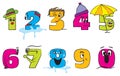 Happy colorful numbers from zero to nine