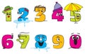 Happy colorful numbers from zero to nine Royalty Free Stock Photo
