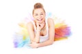 Happy and colourful ballerina Royalty Free Stock Photo
