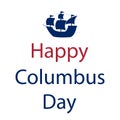 Happy Columbus Day in America. Flags on a white background