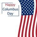 Happy Columbus Day in America. Flags on a white background