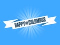 happy columbus day bright ribbon message