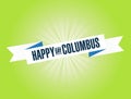 happy columbus day bright ribbon message