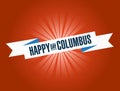 happy columbus day bright ribbon message