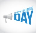 happy columbus day loudspeaker message concept Royalty Free Stock Photo